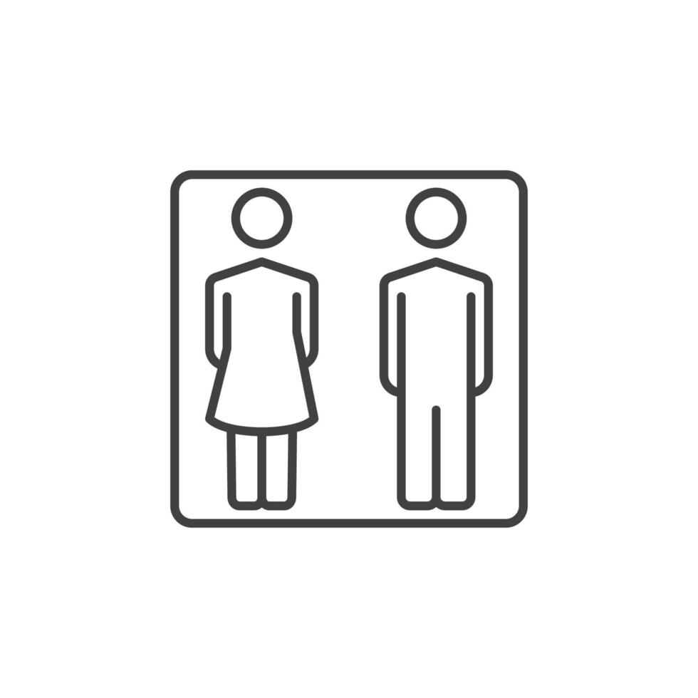 Umrisssymbol für Mann und Frau - Vektor WC oder WC-Symbol
