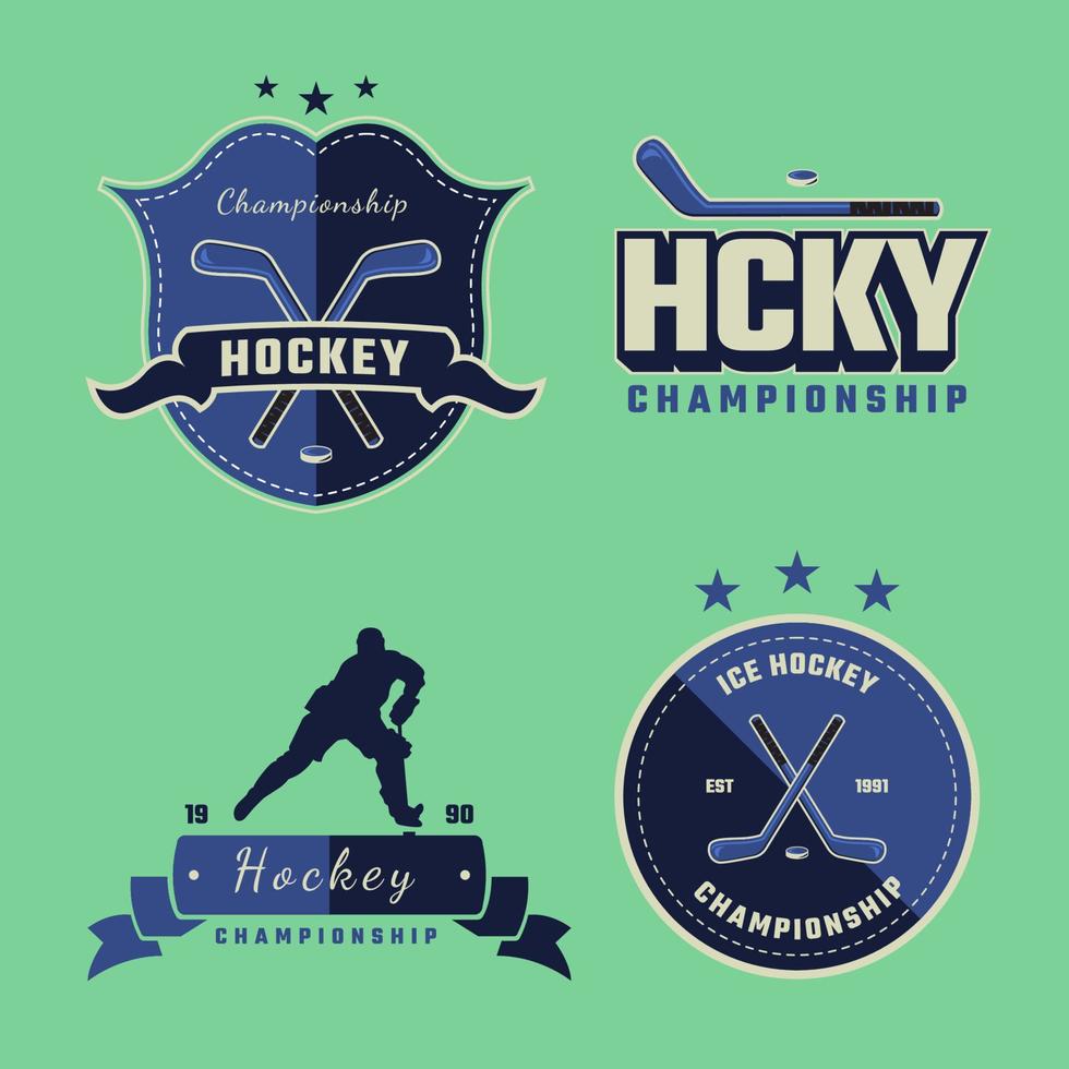 Eishockey-Set-Abzeichen, Logo für Turnier vektor