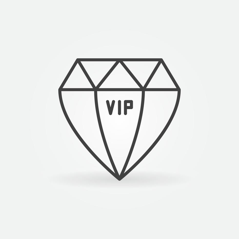 vip diamant vektor ikon i tunn linje stil