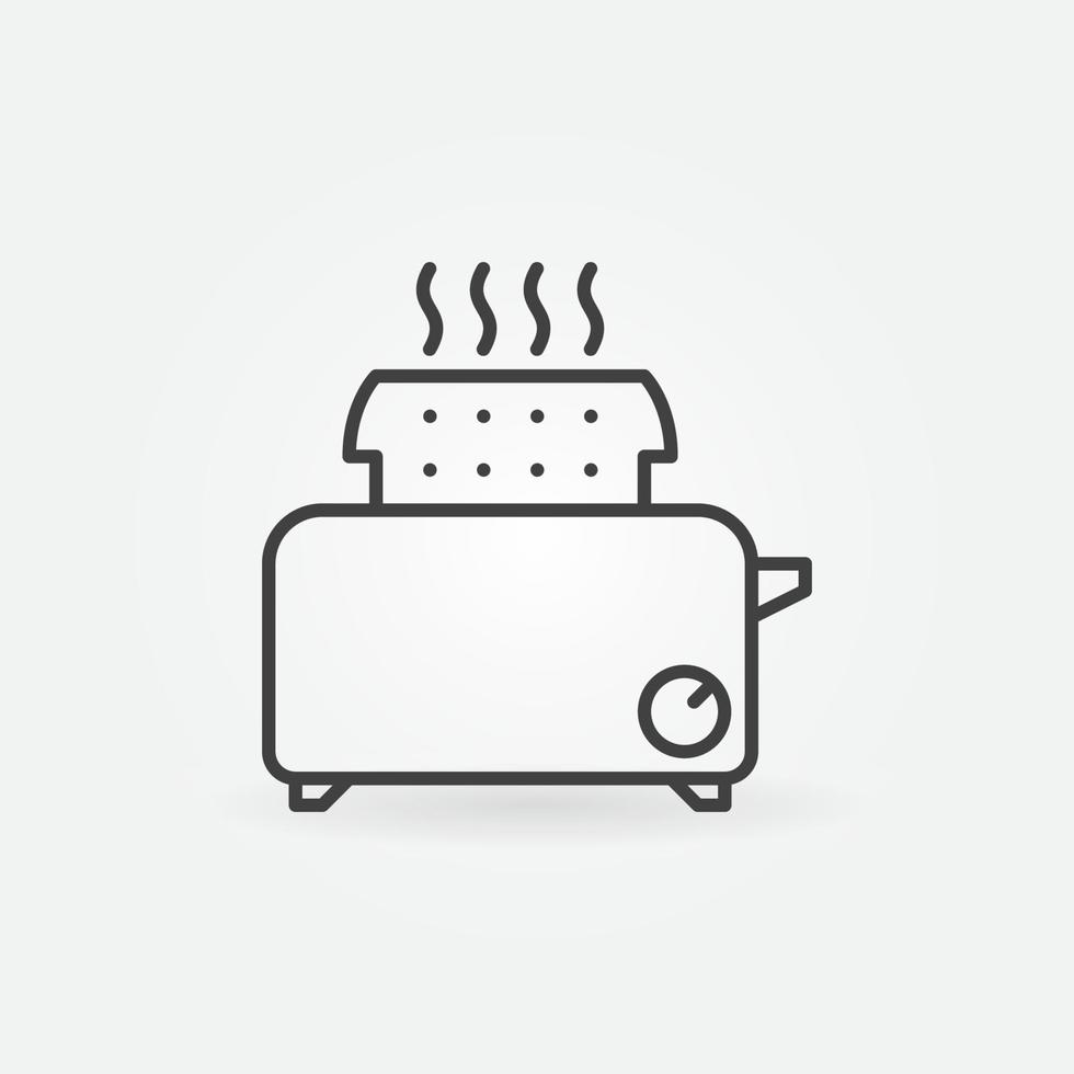 Toaster-Vektor-Konzept-Symbol im dünnen Linienstil vektor