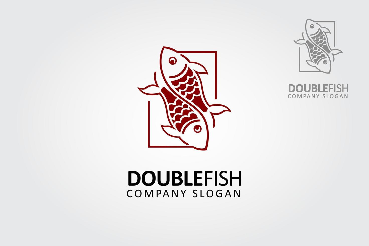 doppelte Fisch-Vektor-Logo-Illustration. Vektorsilhouette eines Fisches. Ein großartiges Logo, das für Kreativagenturen, Beratungsunternehmen, Marketing, Internet und mehr geeignet ist. vektor