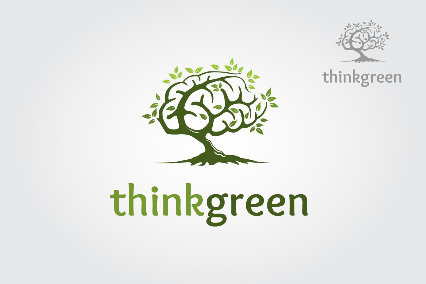 thinkgreen vektor logotyp mall. utmärkt logotyp, enkel och unik.