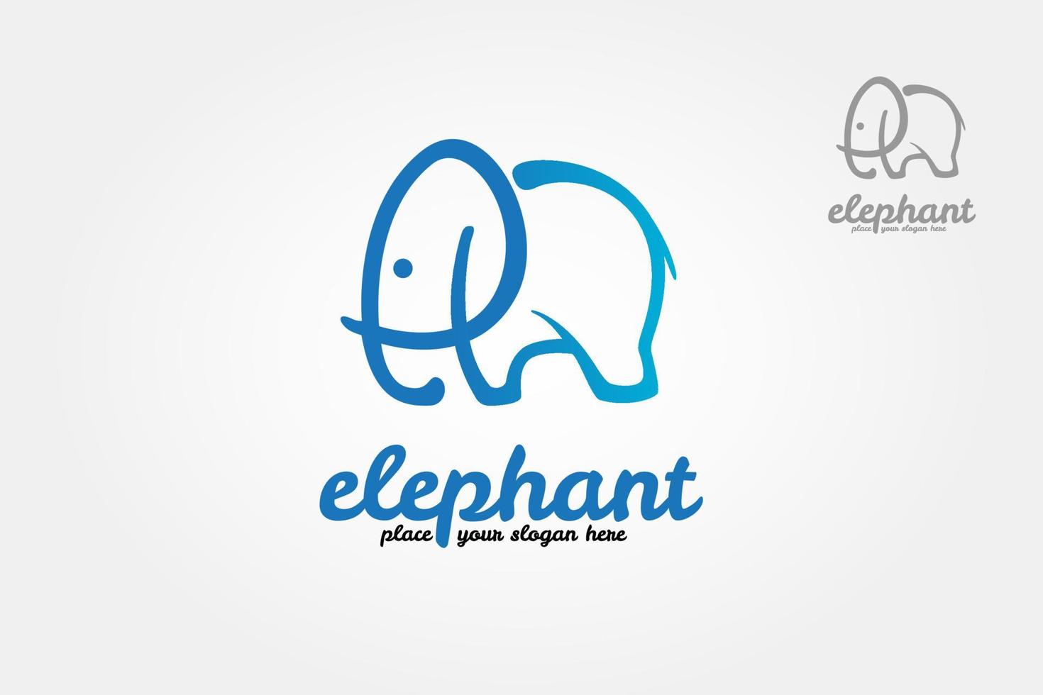 elefant logotyp tecknad serie karaktär. enkel vektor logotyp illustration elefant.