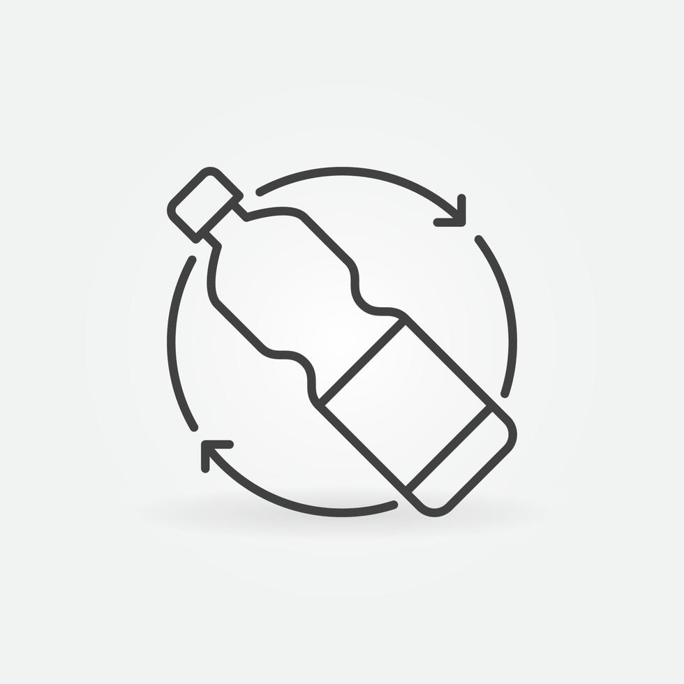 flaska återvinning vektor begrepp ikon i tunn linje stil