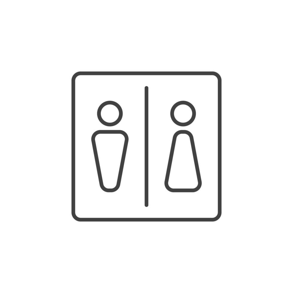 WC- oder WC-Vektorkonzept-Symbol im dünnen Linienstil vektor