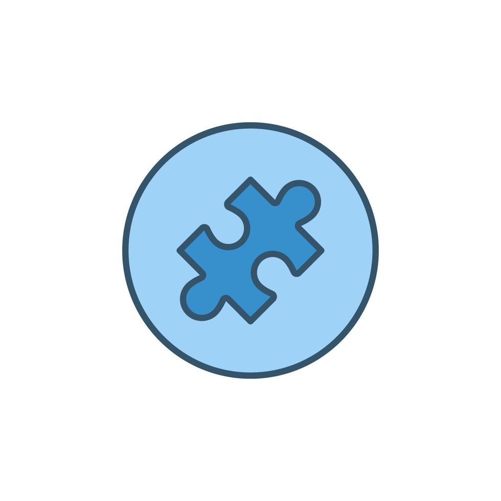 Kreis mit Puzzle-Vektor-Konzept blaues Symbol oder Logo vektor