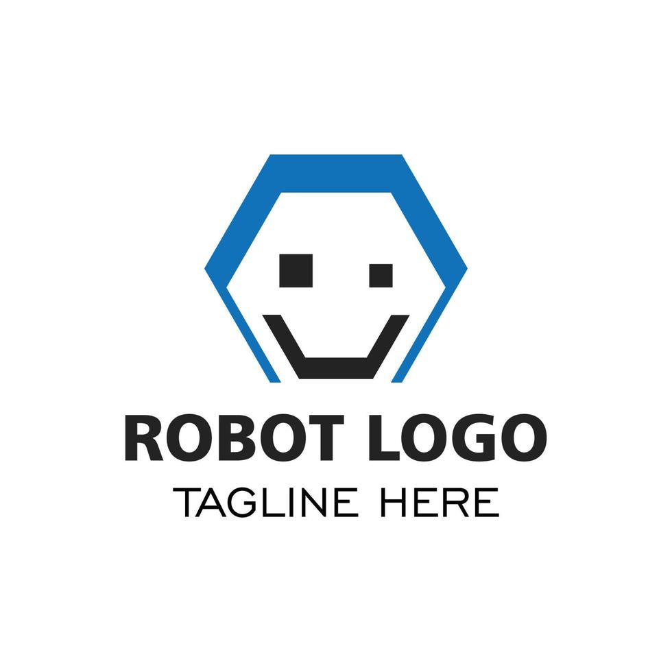 Roboter-Logo-Design mit einfachem Konzept. Vektorlogo und -symbol vektor