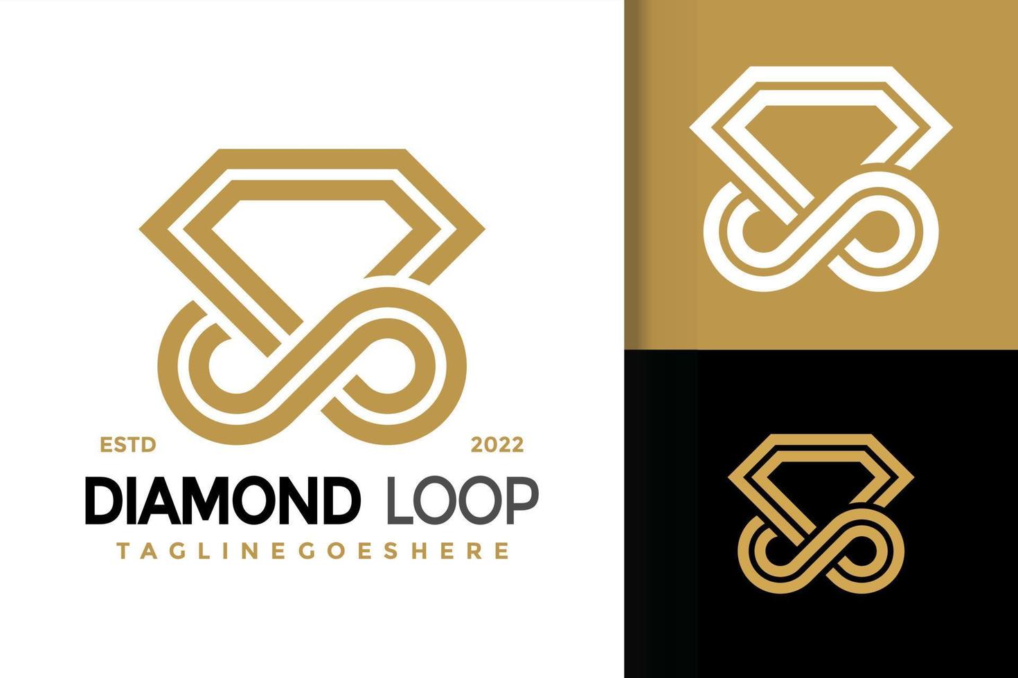diamant oändlighet logotyp design, varumärke identitet logotyper vektor, modern logotyp, logotyp mönster vektor illustration mall