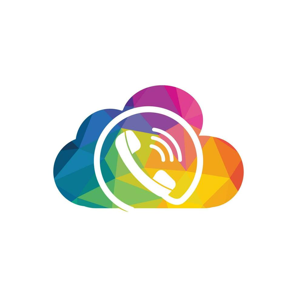 Design von Telefon- und Cloud-Logo-Vorlagen. Telefonlogo mit modernem Rahmenvektordesign. vektor