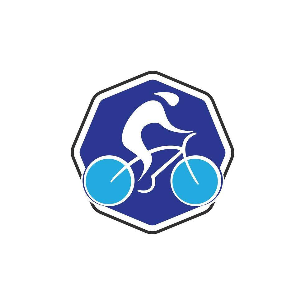 Radrennen-Vektor-Logo-Design. Designvorlage für das Logo des Fahrradgeschäfts. vektor