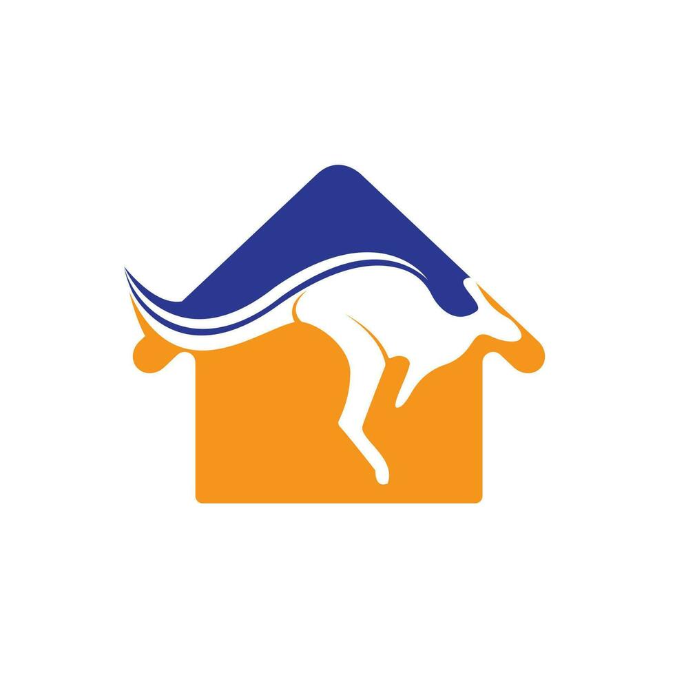 Känguru-Home-Shape-Logo-Design-Konzept. australische immobilienagentur oder baufirmenlogo-designkonzept. vektor