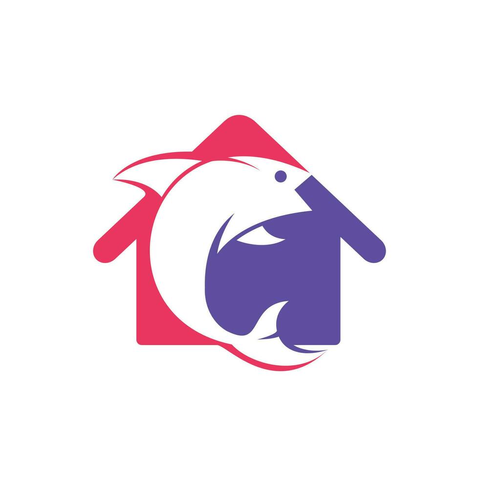 Fischhaus-Vektor-Logo-Design. Fisch und Home-Icon-Vektor-Design-Ikone. vektor