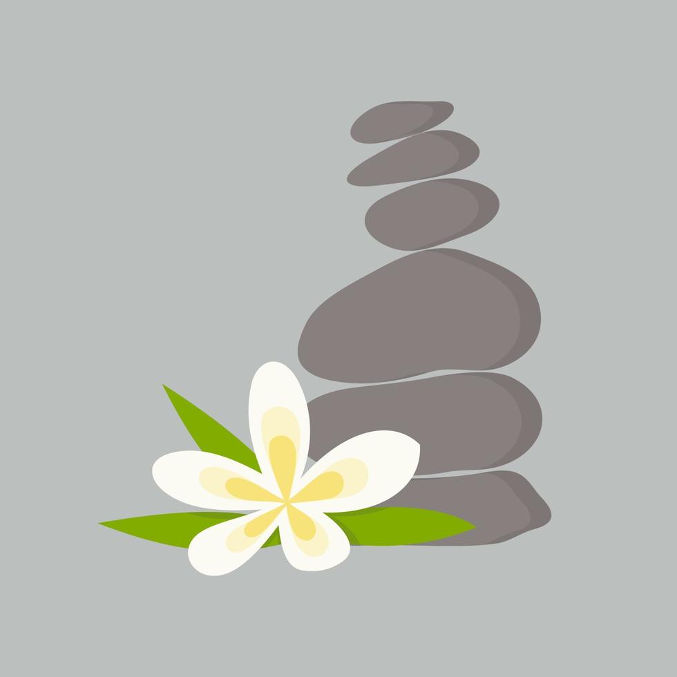 Blumen- und Rock-Balance-Logo vektor