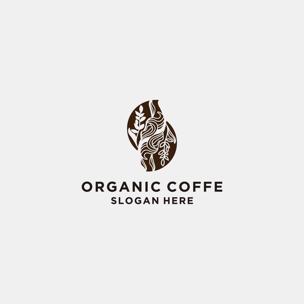 Bio-Kaffee-Logo-Symbol-Vektor-Bild vektor