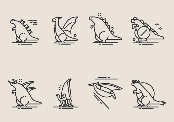 Dinosaurier Vektor Icons