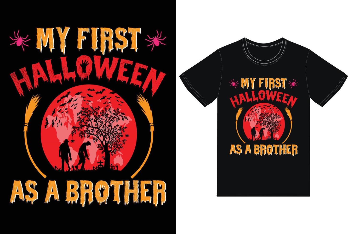 rolig halloween t-shirt design vektor mall.