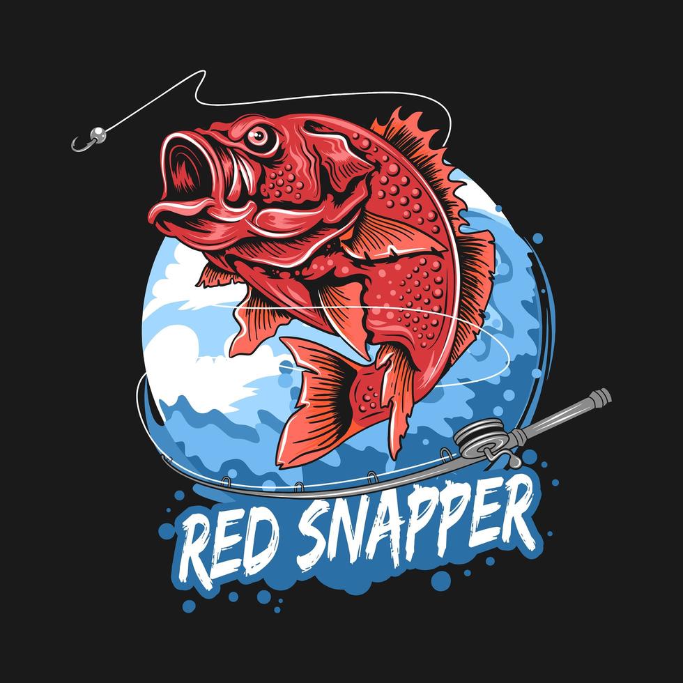 red snapper fiskesäsong design vektor