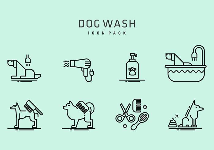 Dog Wash Symboler vektor