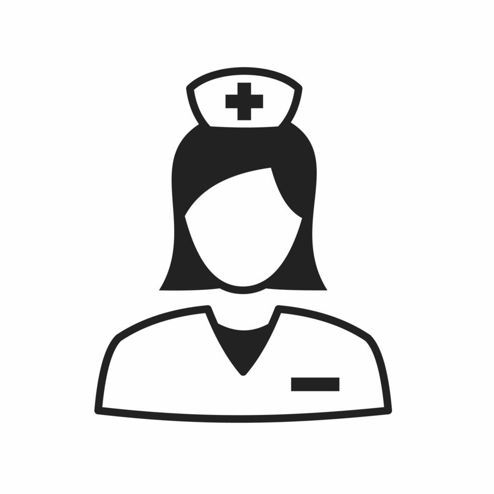 sjuksköterska platt ikon vektor
