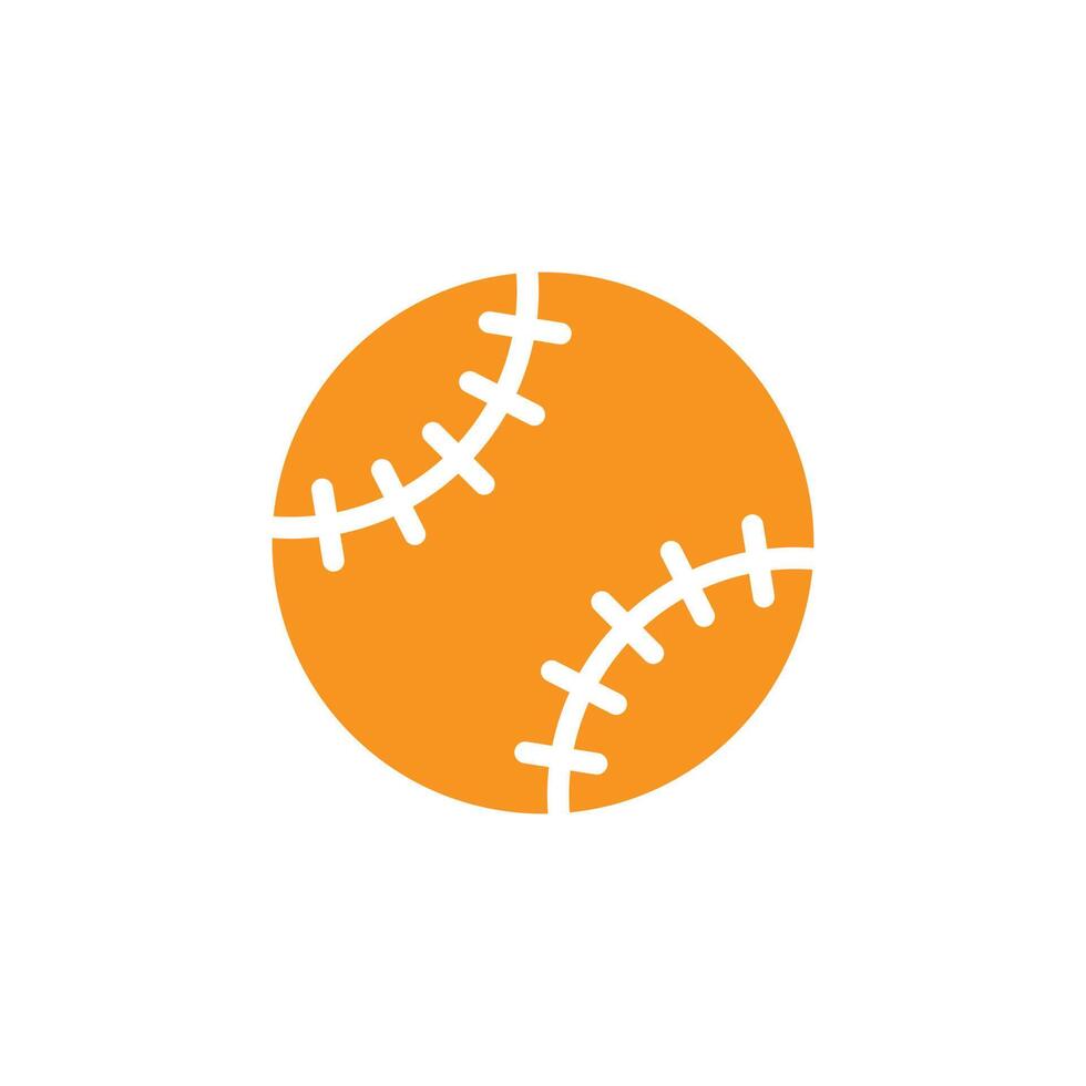 eps10 Orange Vektor Baseball Ball abstrakte solide Symbol isoliert auf weißem Hintergrund. Baseball gefülltes Symbol in einem einfachen, flachen, trendigen, modernen Stil für Ihr Website-Design, Logo und mobile Anwendung