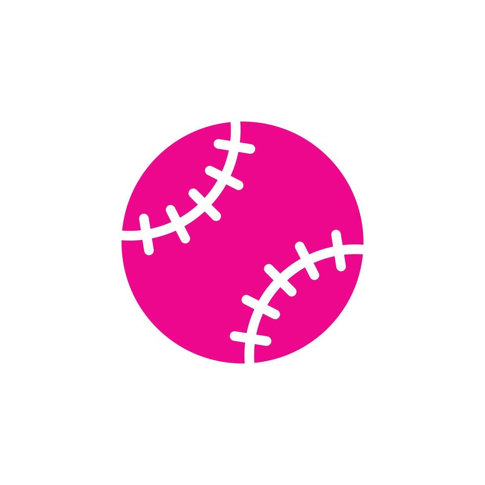 eps10 rosa vektor baseboll boll abstrakt fast ikon isolerat på vit bakgrund. baseboll fylld symbol i en enkel platt trendig modern stil för din hemsida design, logotyp, och mobil Ansökan