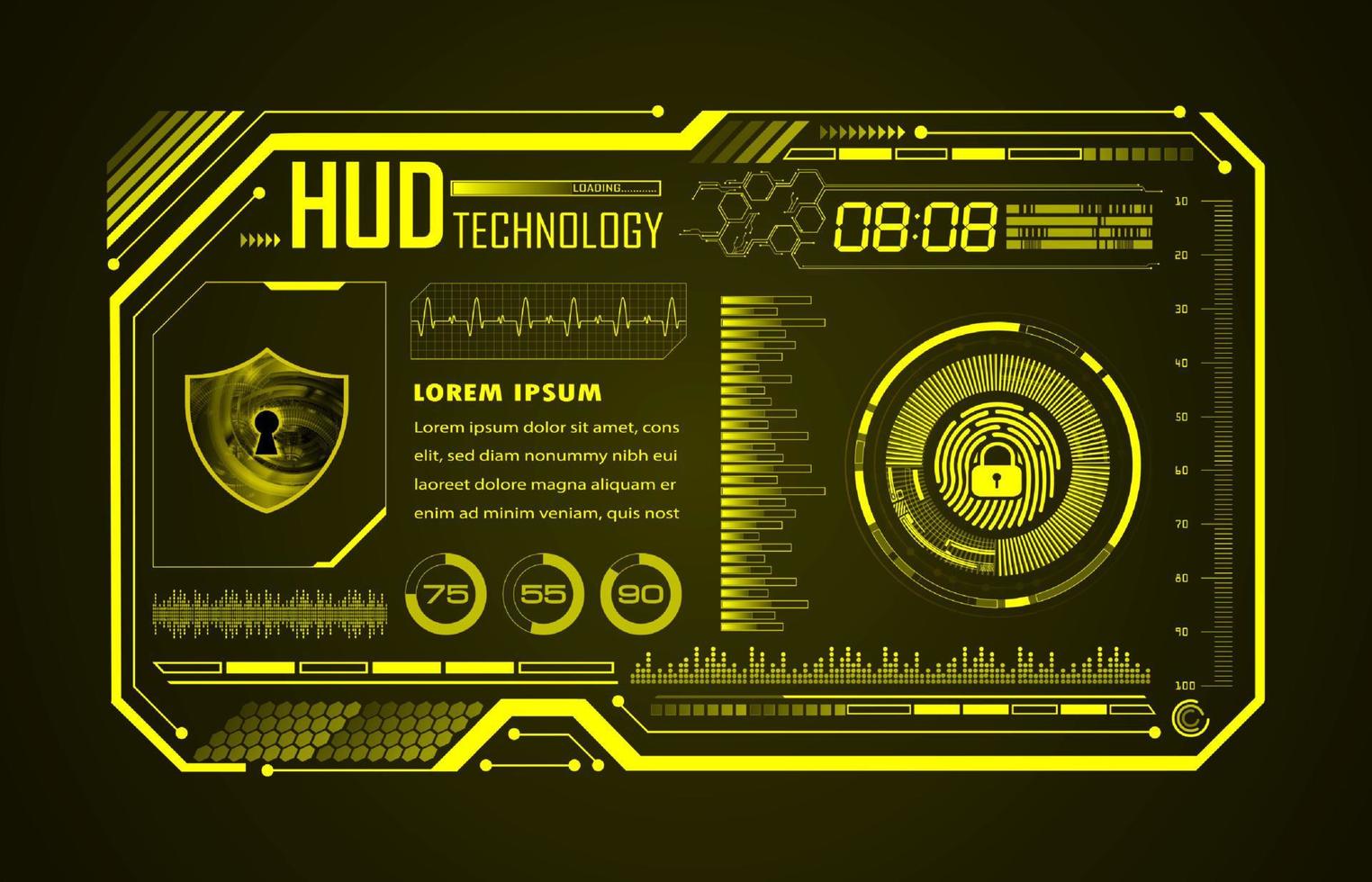 moderner hud-technologiehintergrund vektor