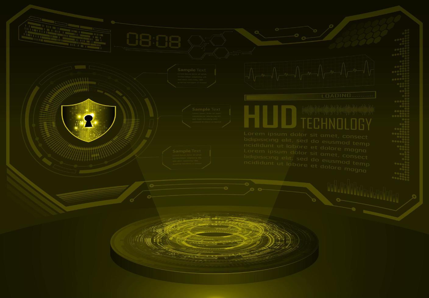 modern hud teknologi holograf vektor