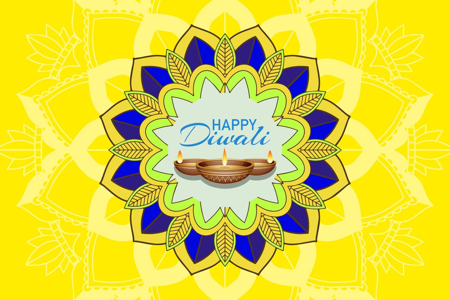Hintergrund mit Mandala Laterne für glückliches Diwali Festival vektor