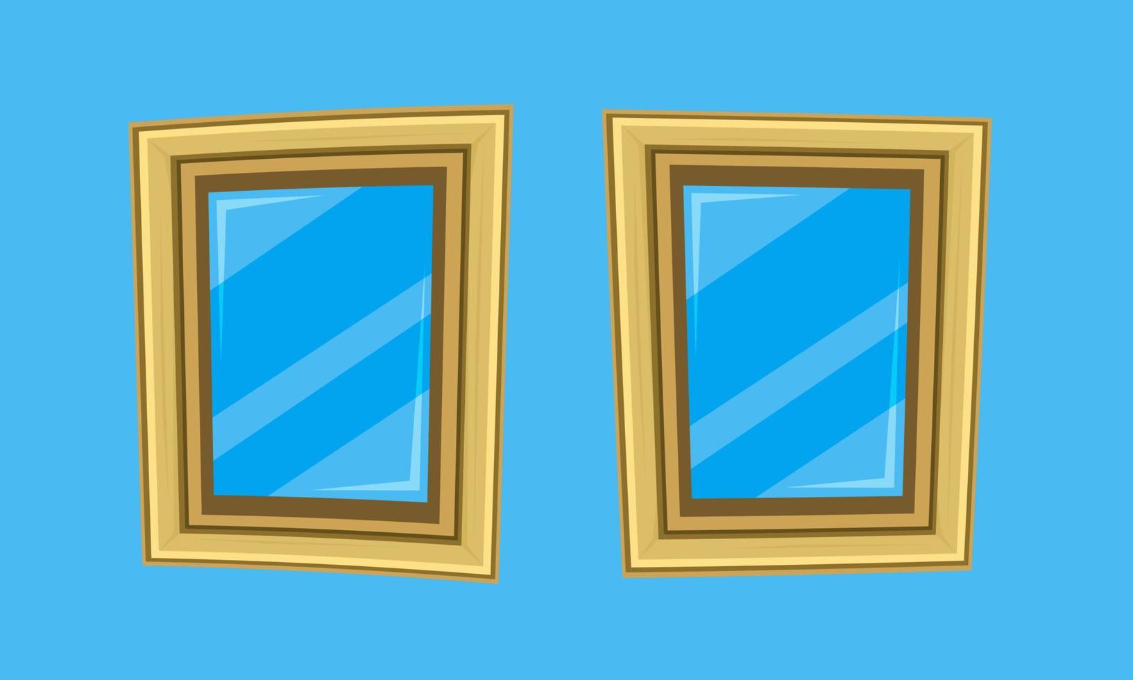 Cartoony stilisierte Fotorahmen spiegeln Fenster wider vektor
