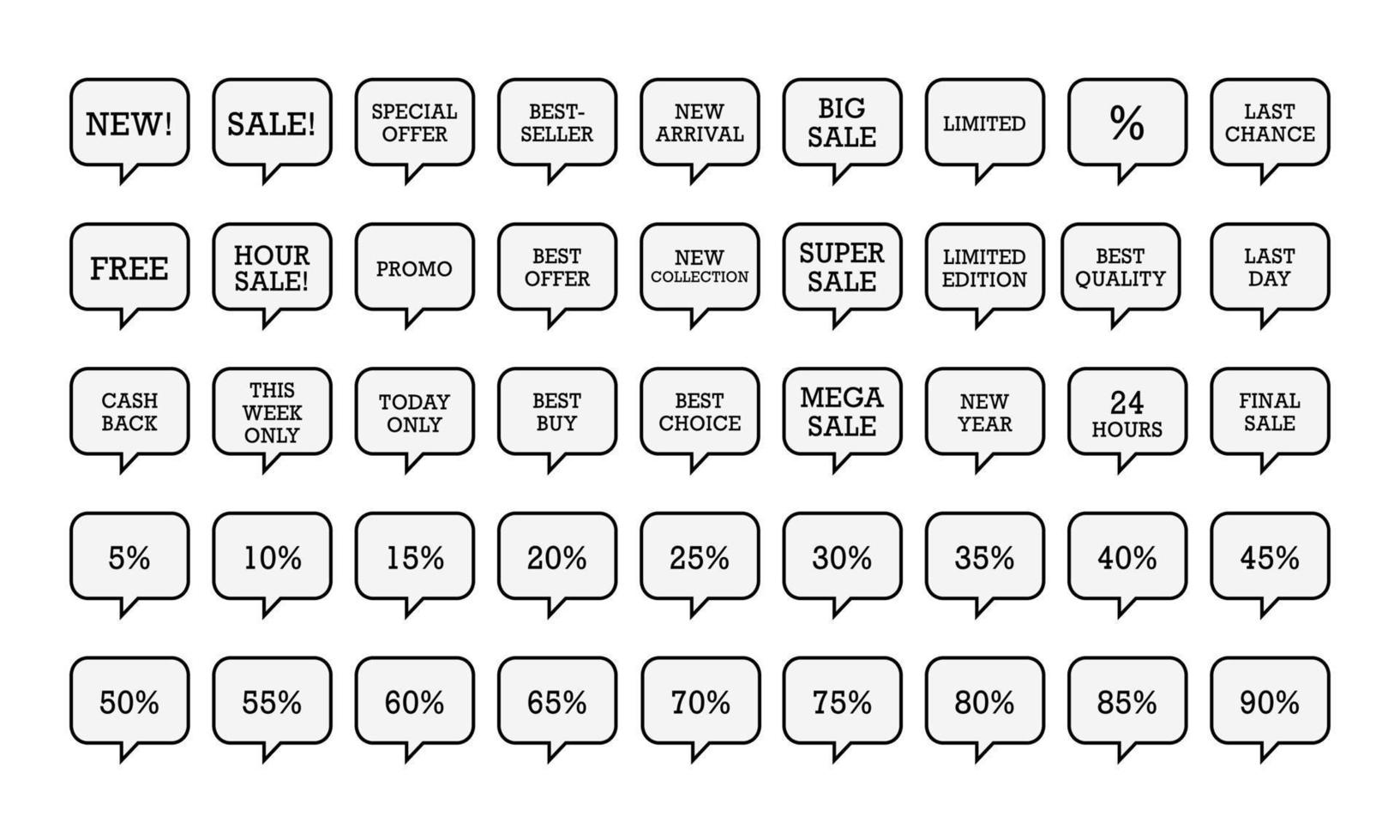 Web-Shop-Verkauf-Tag-Vektor-Icon-Set vektor