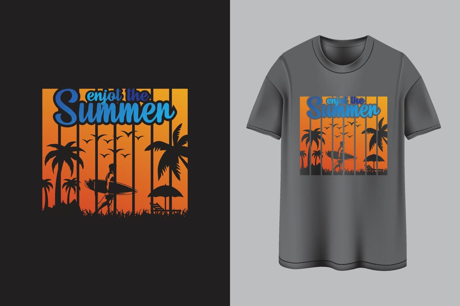 Genießen Sie das sommerliche T-Shirt-Design vektor