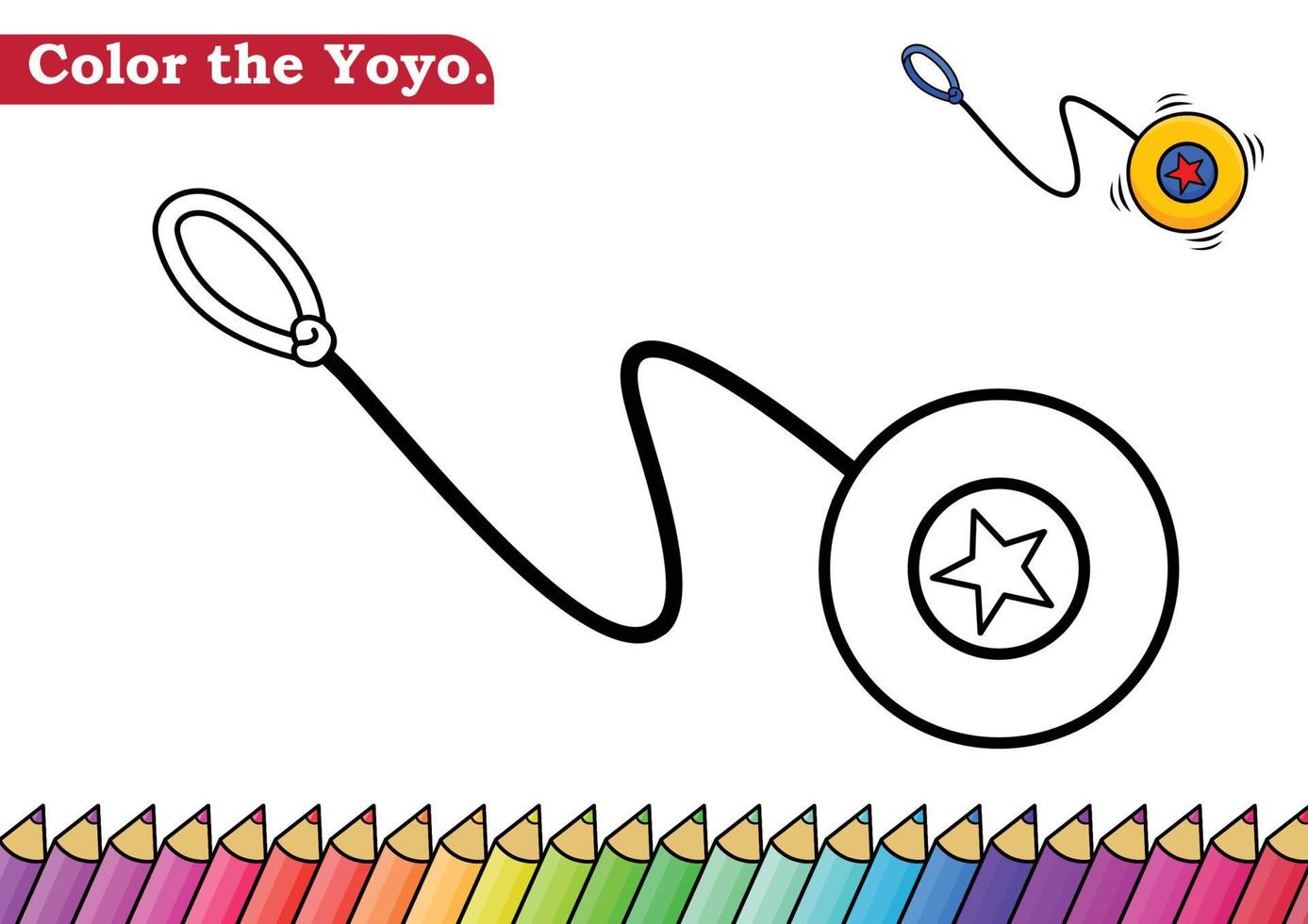 färg sida för jojo vektor illustration. dagis barn färg sidor aktivitet kalkylblad med söt jojo tecknad serie. jojo isolerat på vit bakgrund för Färg böcker.