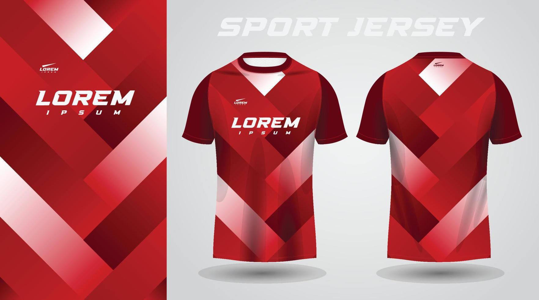 rot-weißes Hemd Sport-Jersey-Design vektor