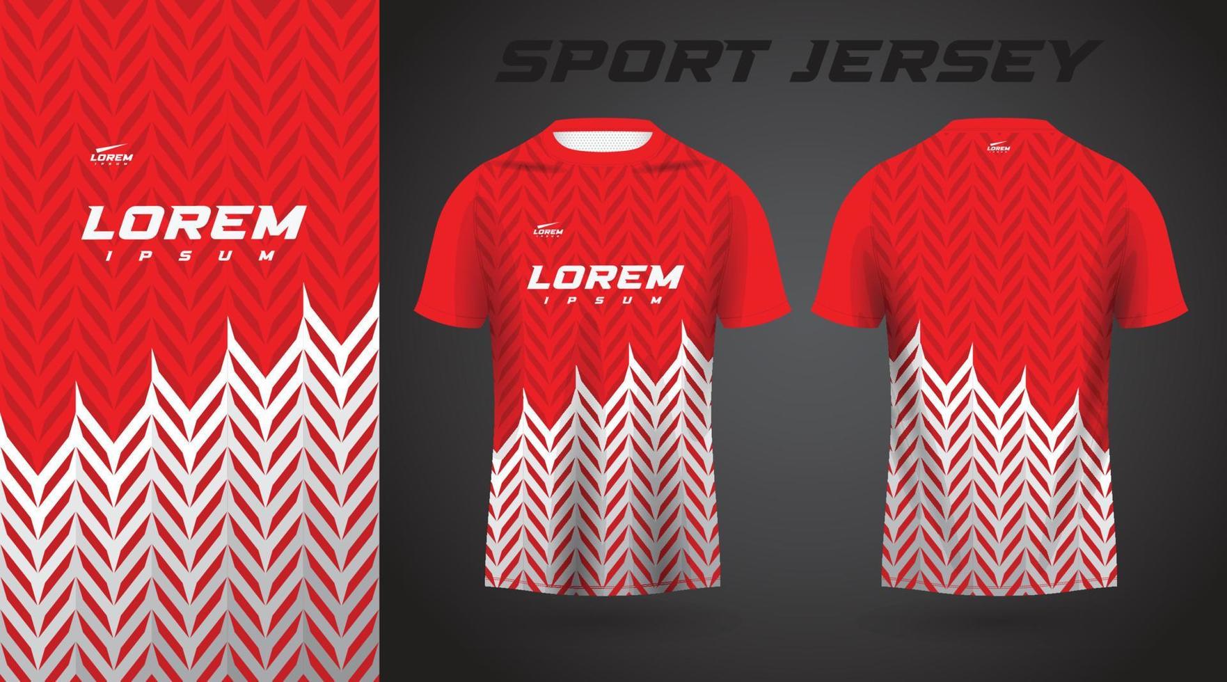 rot-weißes Hemd Sport-Jersey-Design vektor