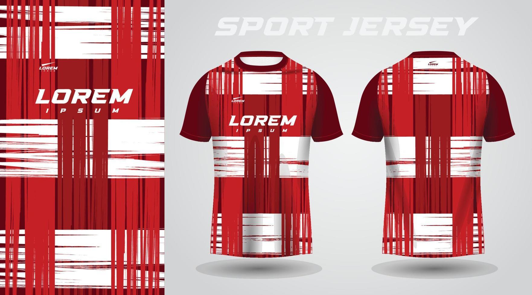 rot-weißes Hemd Sport-Jersey-Design vektor