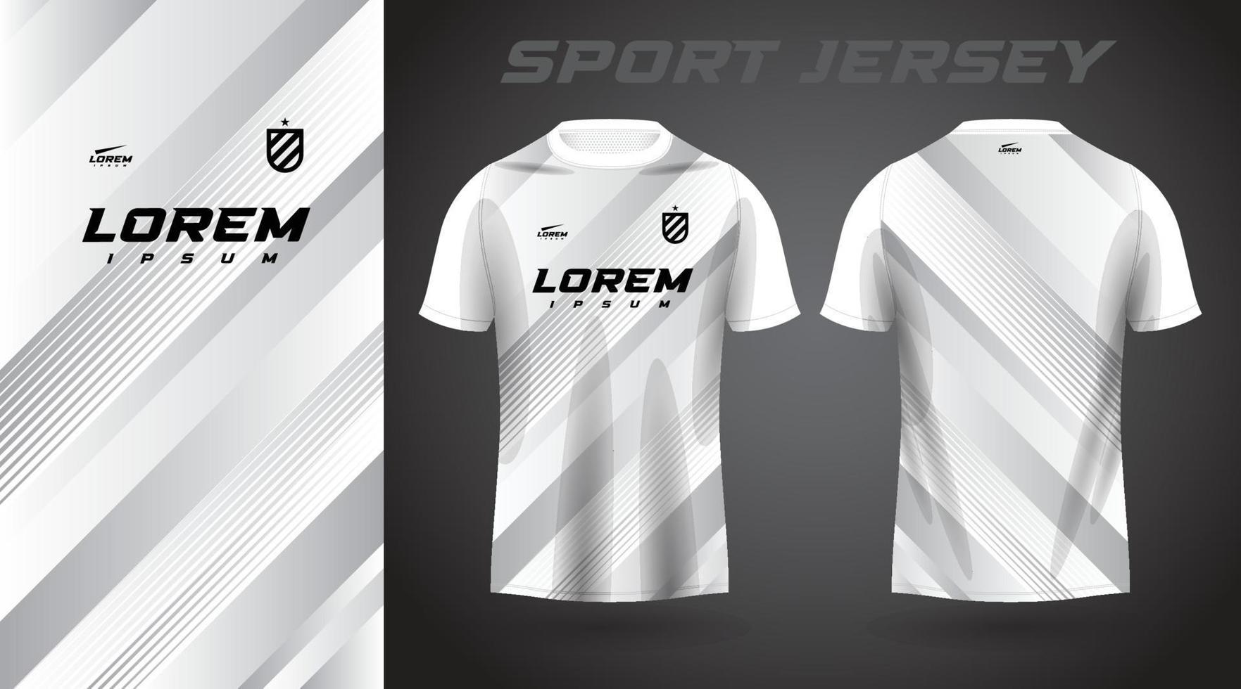 weißes graues Hemd Sport Jersey-Design vektor