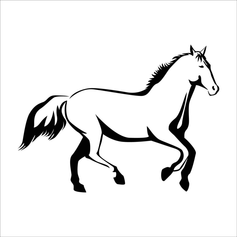 häst silhuett. djur- vektor illustration. vilda djur och växter tecken och symbol.