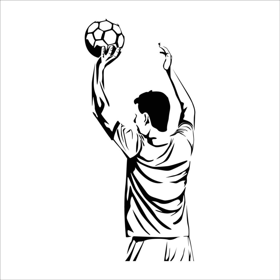 Fußballspieler-Silhouette. Sportler-Mann-Vektor-Illustration. vektor