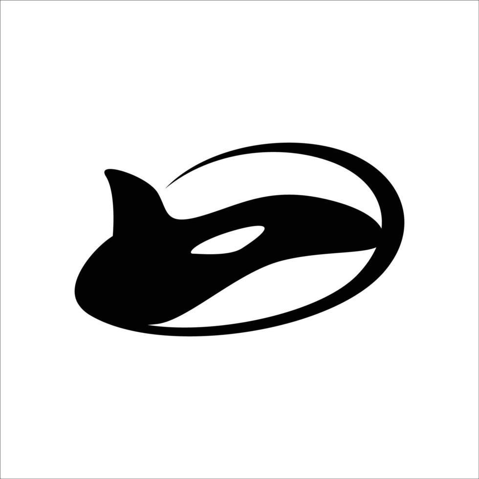 Orca-Silhouette-Design-Illustration. Killerwal-Symbol, Zeichen und Symbol. vektor
