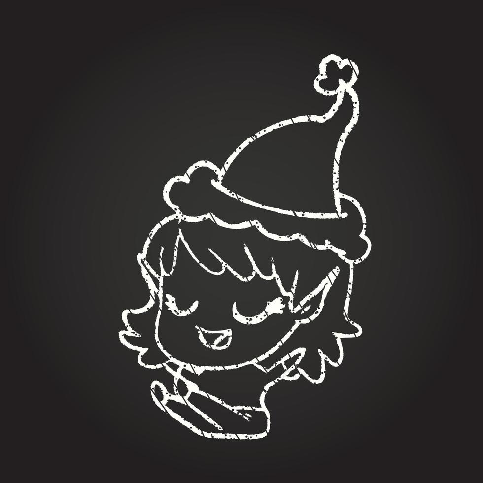 christmas elf krita ritning vektor