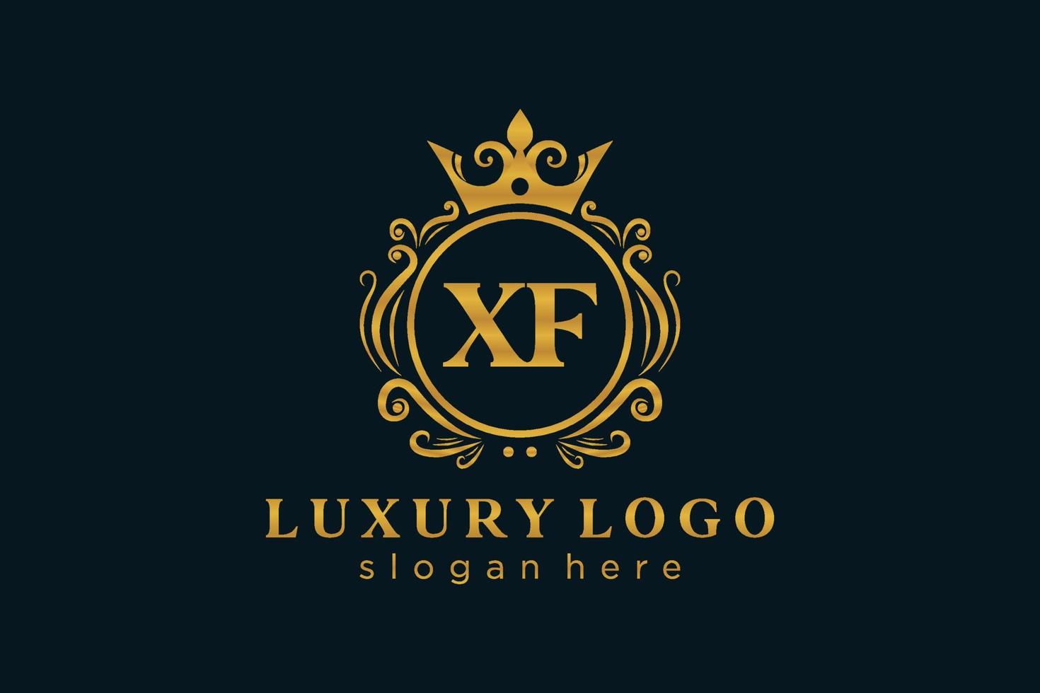 första xf brev kunglig lyx logotyp mall i vektor konst för restaurang, kungligheter, boutique, Kafé, hotell, heraldisk, Smycken, mode och Övrig vektor illustration.