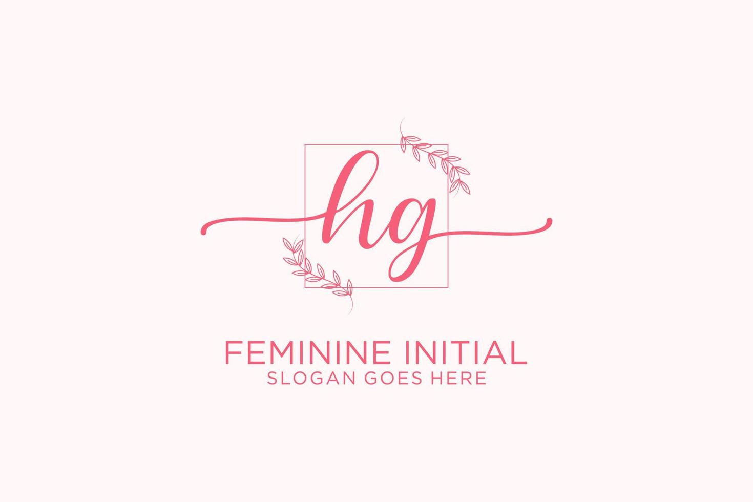 anfängliches hg-schönheitsmonogramm und elegantes logo-design handschriftlogo der ersten unterschrift, hochzeit, mode, blumen und botanik mit kreativer vorlage. vektor