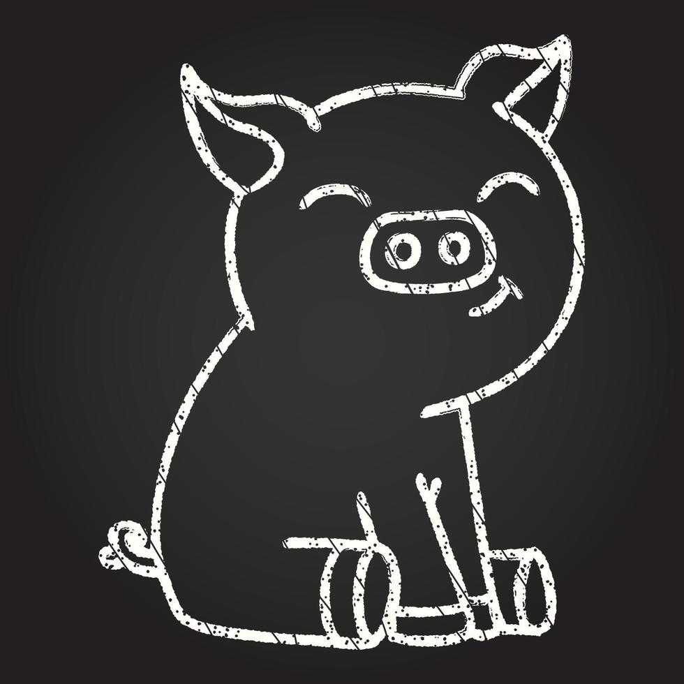 Schwein Kreidezeichnung vektor