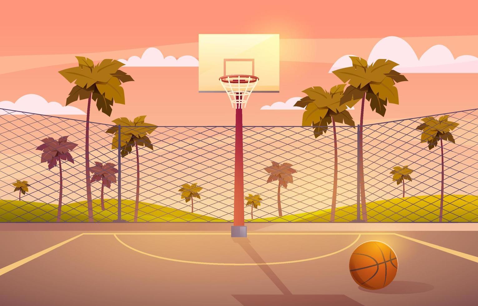 basketboll domstol utomhus- bakgrund vektor