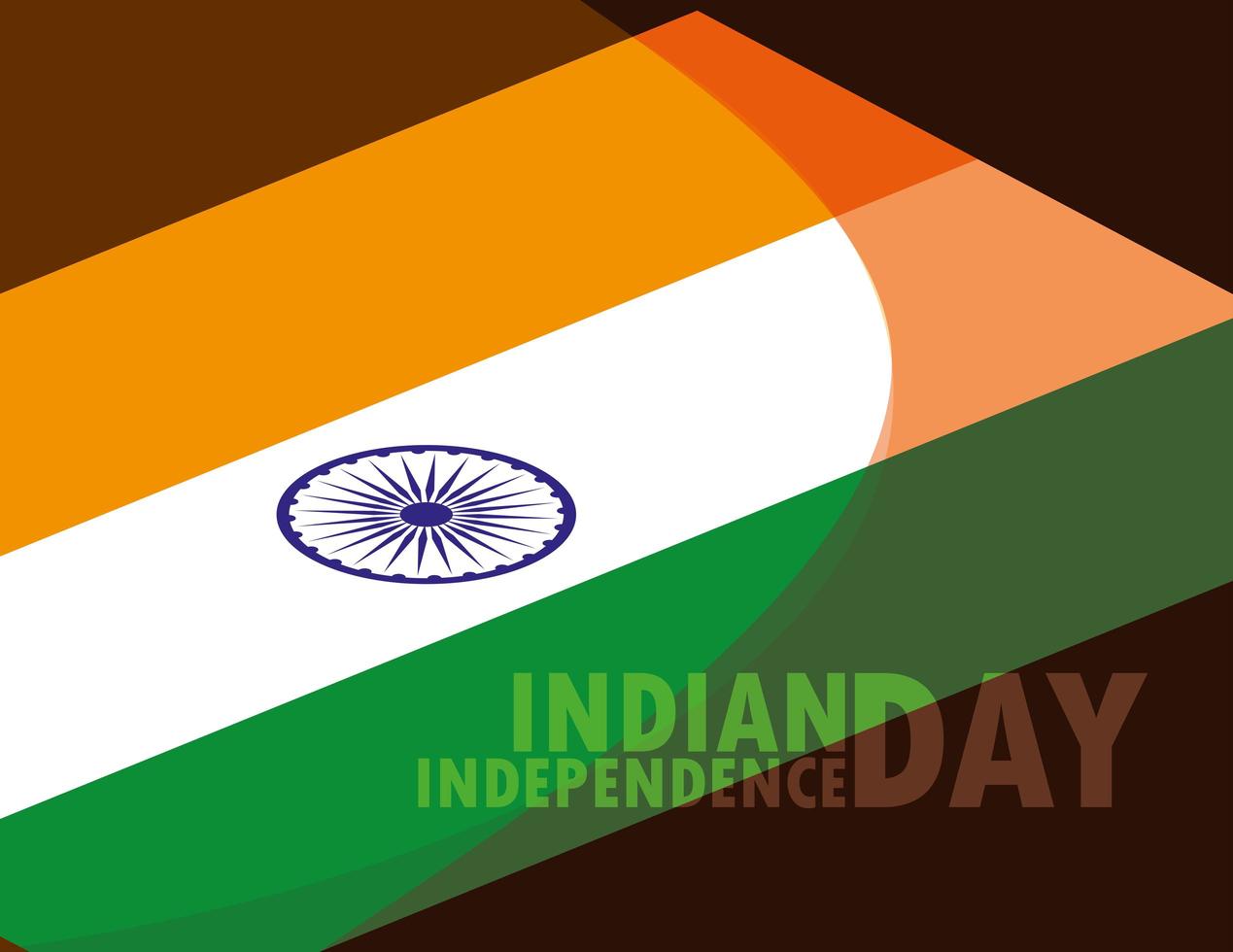 indisk självständighetsdagen affisch med flagga vektor