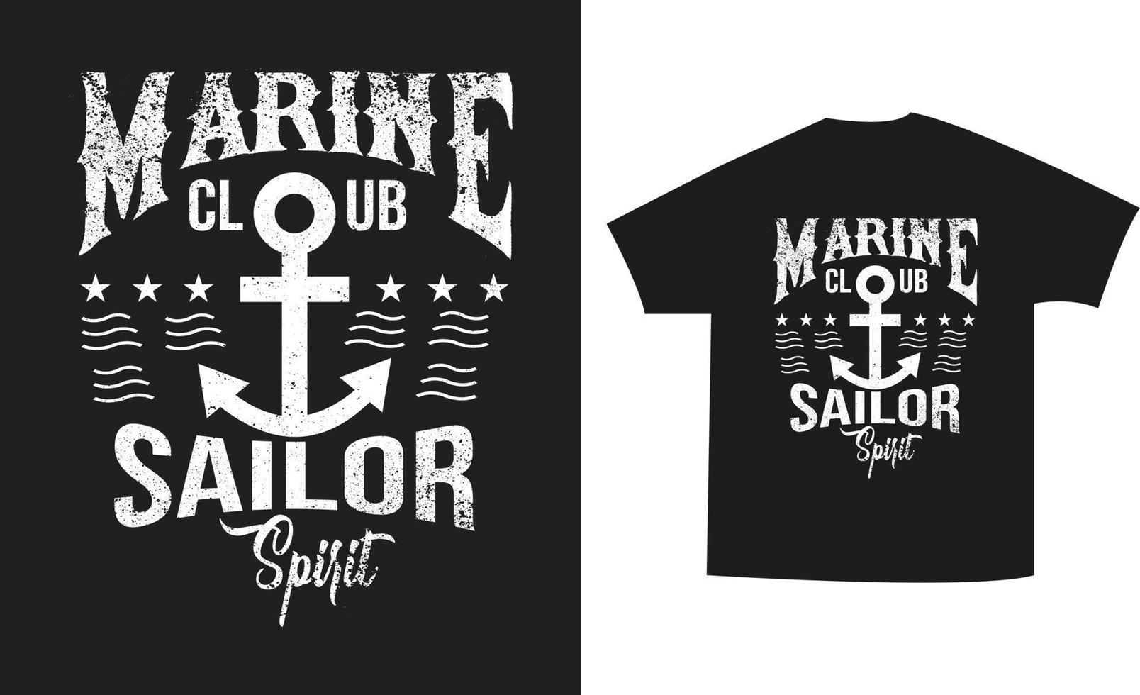 marin klubb sjöman t-shirt vektor