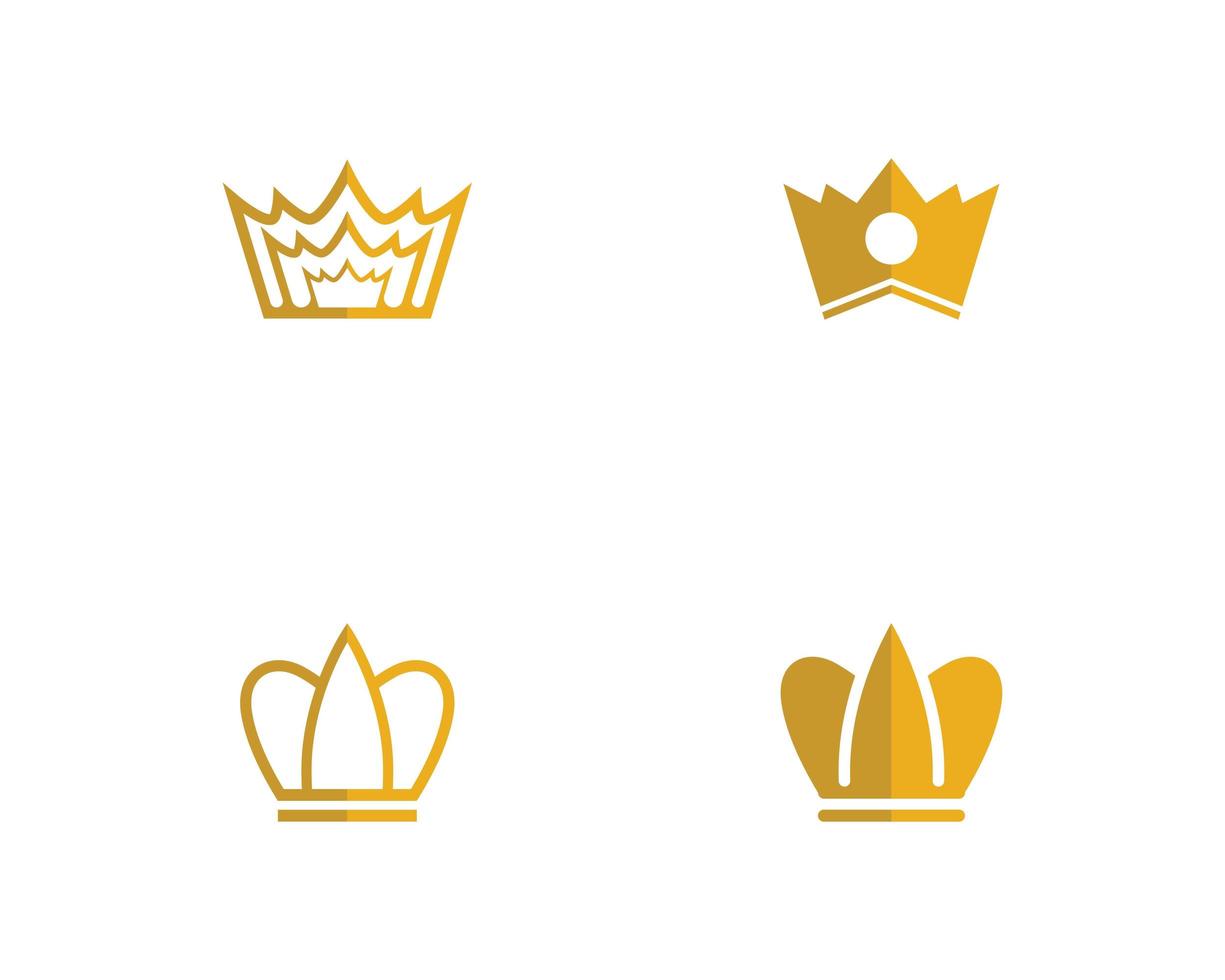 guld krona logotyp vektor