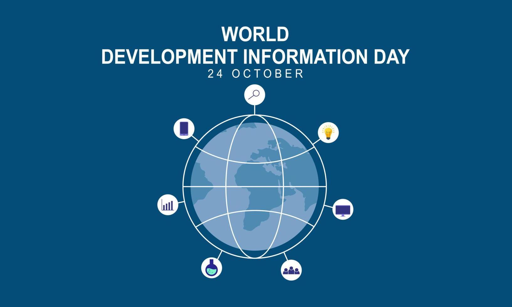 värld utveckling information dag. teknologi information ikon illustration vektor
