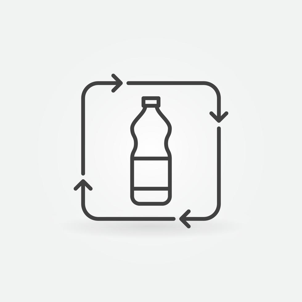 plast flaska återvinning vektor begrepp minimal ikon