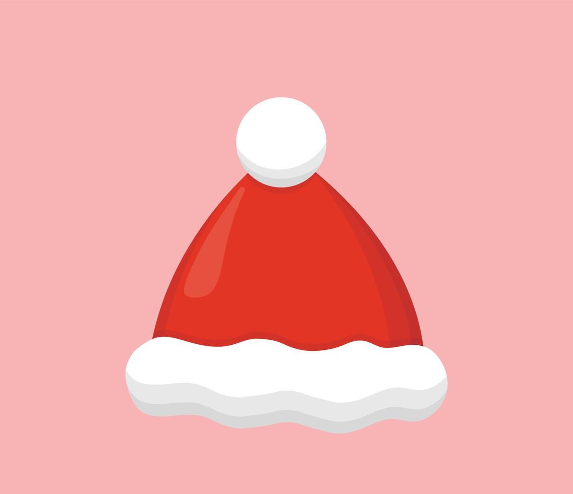 en santa hatt, element för jul eller ny år, vektor tecknad serie stil, symbol ikon illustration